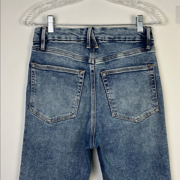 Good American Good Curve Exposed Button High Rise Straight Leg Jean Stretch 6/28 - Picture 15 of 16